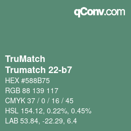 Code couleur: TruMatch - Trumatch 22-b7 | qconv.com