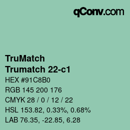 Código de color: TruMatch - Trumatch 22-c1 | qconv.com