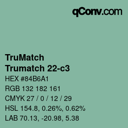 Code couleur: TruMatch - Trumatch 22-c3 | qconv.com