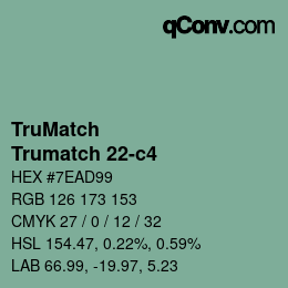 Code couleur: TruMatch - Trumatch 22-c4 | qconv.com