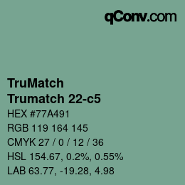 Code couleur: TruMatch - Trumatch 22-c5 | qconv.com