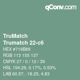 Código de color: TruMatch - Trumatch 22-c6 | qconv.com