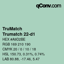 Color code: TruMatch - Trumatch 22-d1 | qconv.com