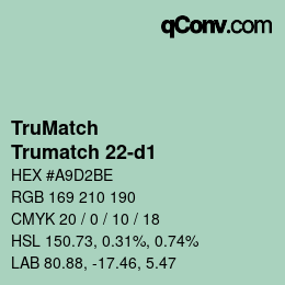 Código de color: TruMatch - Trumatch 22-d1 | qconv.com