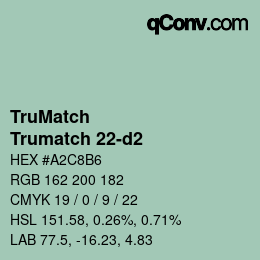 Código de color: TruMatch - Trumatch 22-d2 | qconv.com