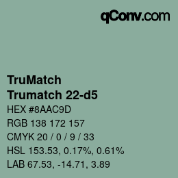 Code couleur: TruMatch - Trumatch 22-d5 | qconv.com