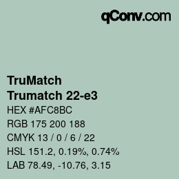 Color code: TruMatch - Trumatch 22-e3 | qconv.com