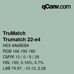 Code couleur: TruMatch - Trumatch 22-e4 | qconv.com