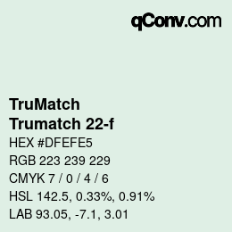Código de color: TruMatch - Trumatch 22-f | qconv.com