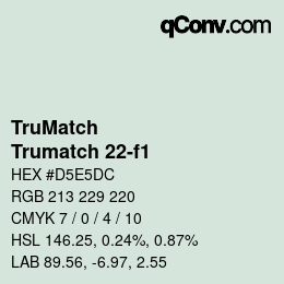 Code couleur: TruMatch - Trumatch 22-f1 | qconv.com