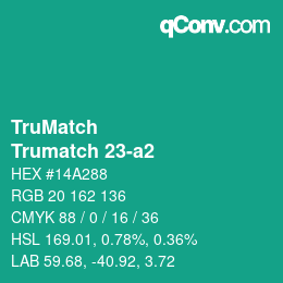 Color code: TruMatch - Trumatch 23-a2 | qconv.com