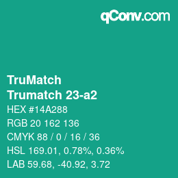 Code couleur: TruMatch - Trumatch 23-a2 | qconv.com