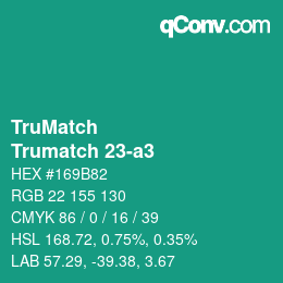 Code couleur: TruMatch - Trumatch 23-a3 | qconv.com