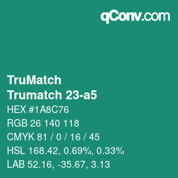 Código de color: TruMatch - Trumatch 23-a5 | qconv.com
