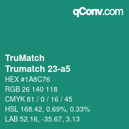 カラーコード: TruMatch - Trumatch 23-a5 | qconv.com