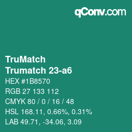 Código de color: TruMatch - Trumatch 23-a6 | qconv.com