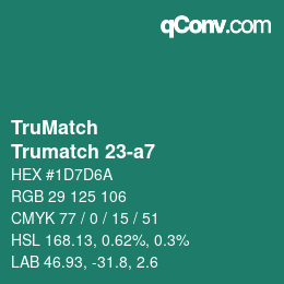 Color code: TruMatch - Trumatch 23-a7 | qconv.com