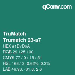 カラーコード: TruMatch - Trumatch 23-a7 | qconv.com