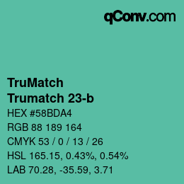 Code couleur: TruMatch - Trumatch 23-b | qconv.com