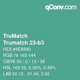 Code couleur: TruMatch - Trumatch 23-b3 | qconv.com