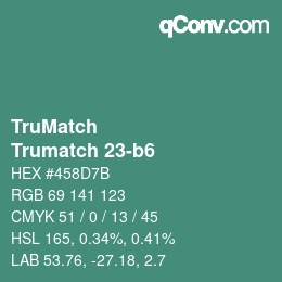 Code couleur: TruMatch - Trumatch 23-b6 | qconv.com