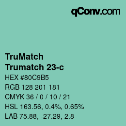 Code couleur: TruMatch - Trumatch 23-c | qconv.com