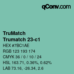 Color code: TruMatch - Trumatch 23-c1 | qconv.com