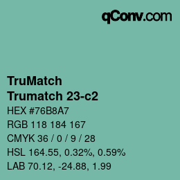 Code couleur: TruMatch - Trumatch 23-c2 | qconv.com