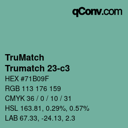 Code couleur: TruMatch - Trumatch 23-c3 | qconv.com