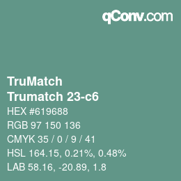 Code couleur: TruMatch - Trumatch 23-c6 | qconv.com