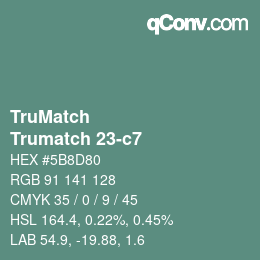 Código de color: TruMatch - Trumatch 23-c7 | qconv.com