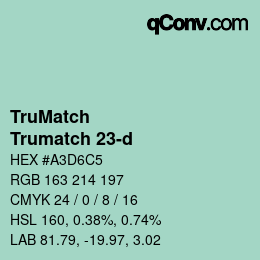 Color code: TruMatch - Trumatch 23-d | qconv.com