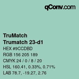 Code couleur: TruMatch - Trumatch 23-d1 | qconv.com