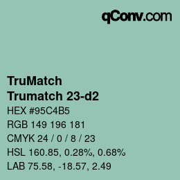 Code couleur: TruMatch - Trumatch 23-d2 | qconv.com
