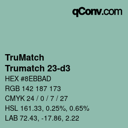 Code couleur: TruMatch - Trumatch 23-d3 | qconv.com