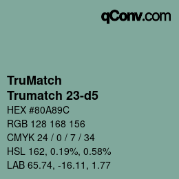 Code couleur: TruMatch - Trumatch 23-d5 | qconv.com