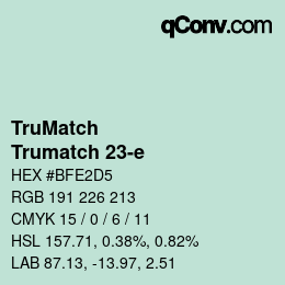 Code couleur: TruMatch - Trumatch 23-e | qconv.com
