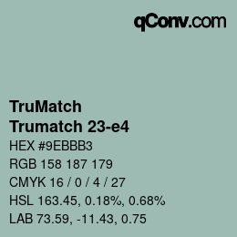 Code couleur: TruMatch - Trumatch 23-e4 | qconv.com