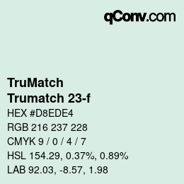 Code couleur: TruMatch - Trumatch 23-f | qconv.com