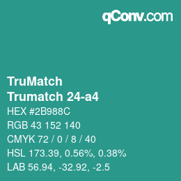 Color code: TruMatch - Trumatch 24-a4 | qconv.com