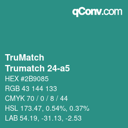 Color code: TruMatch - Trumatch 24-a5 | qconv.com