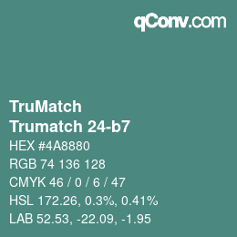 Code couleur: TruMatch - Trumatch 24-b7 | qconv.com