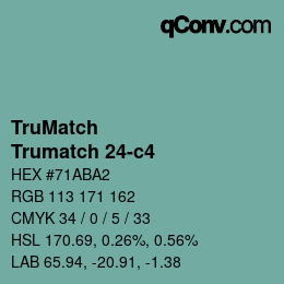 Code couleur: TruMatch - Trumatch 24-c4 | qconv.com