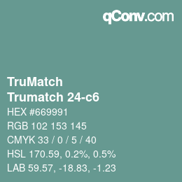 Color code: TruMatch - Trumatch 24-c6 | qconv.com