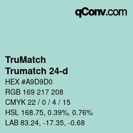 Code couleur: TruMatch - Trumatch 24-d | qconv.com