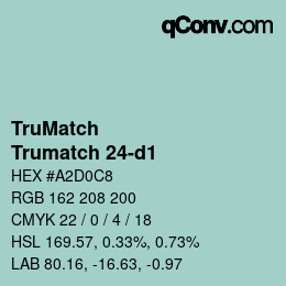 Code couleur: TruMatch - Trumatch 24-d1 | qconv.com