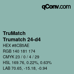 Color code: TruMatch - Trumatch 24-d4 | qconv.com
