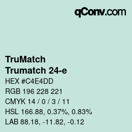 Color code: TruMatch - Trumatch 24-e | qconv.com