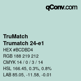 Code couleur: TruMatch - Trumatch 24-e1 | qconv.com