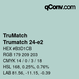 Color code: TruMatch - Trumatch 24-e2 | qconv.com